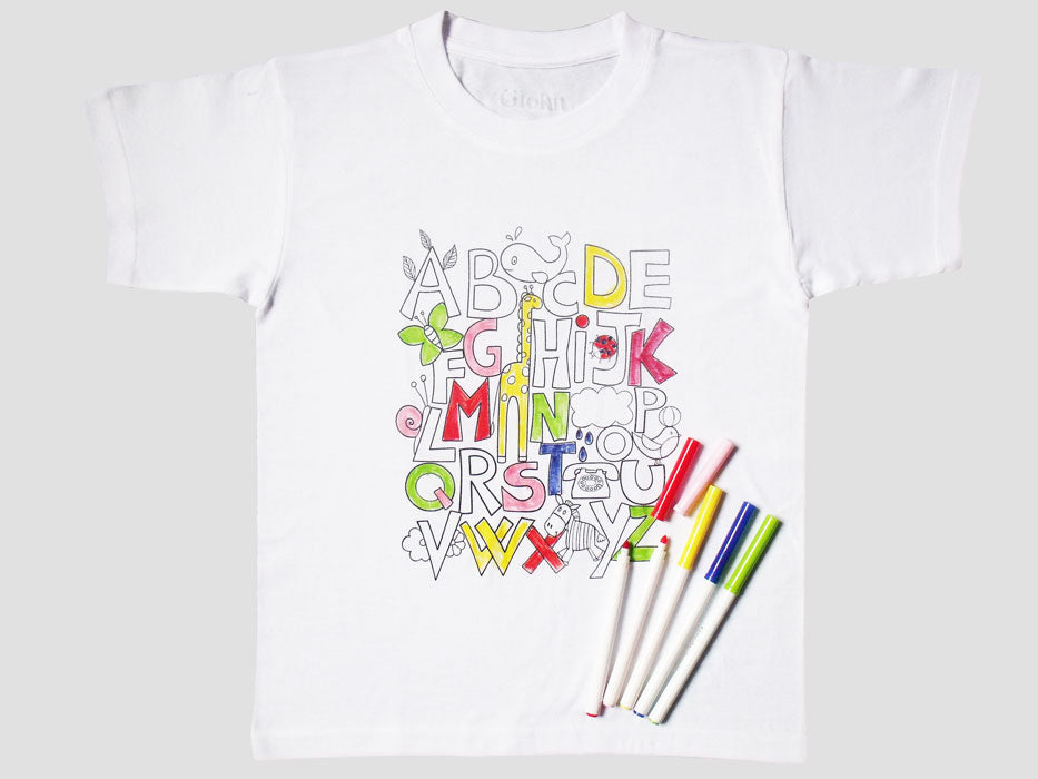 T-shirt da colorare Giokit _ Stampa ABC